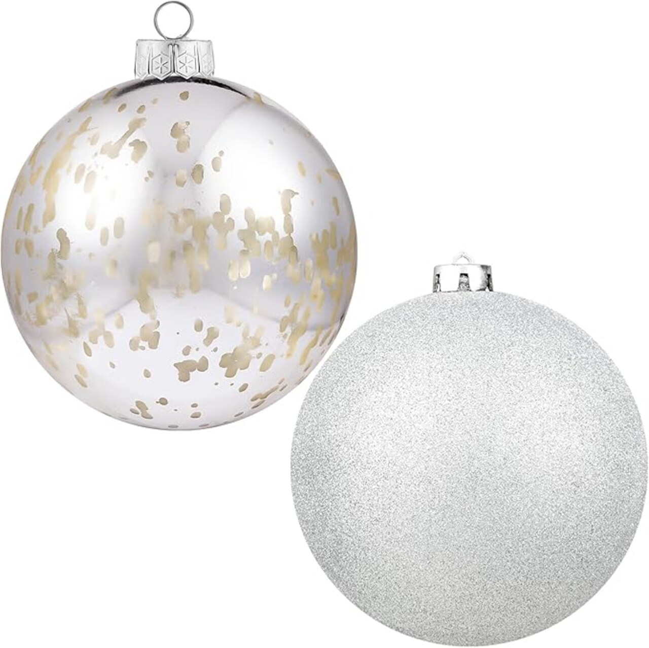 Christmas Ball Ornaments Silver Giant Shatterproof Christmas OrnamentsMercury Ball Christmas Tree Ornaments for Holiday Party(Silver, 6.0" (2pcs))